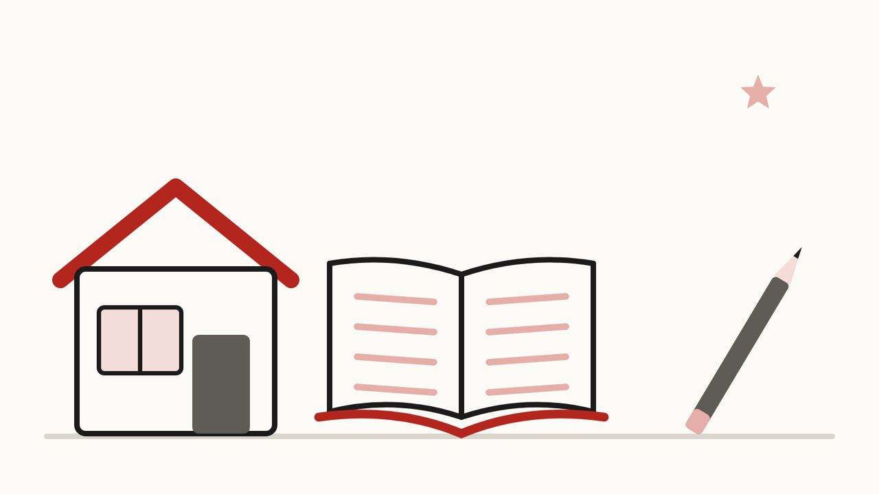 Дом, раскрытая книга и карандаш — семейное обучение в Архангельске